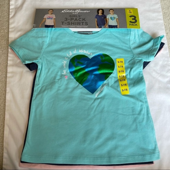 Eddie Bauer Kids Girls 3-Pack T-Shirts - Picture 1 of 3